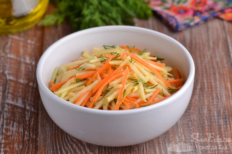 Салат из кольраби с морковью — рецепт с фото и видео